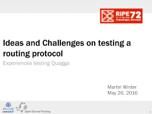 Ideas and Challenges on Testing a Routing Protocol